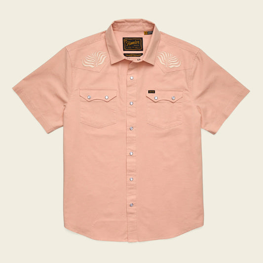 Crosscut Deluxe Snapshirt : Seagrass : Coral Oxford | Howler Bros