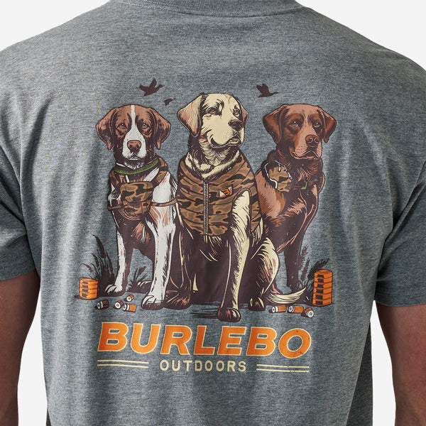 Camo Duck Dogs SS Tee in Dark Heather