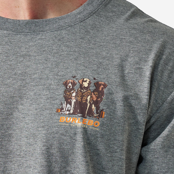 Camo Duck Dogs SS Tee in Dark Heather