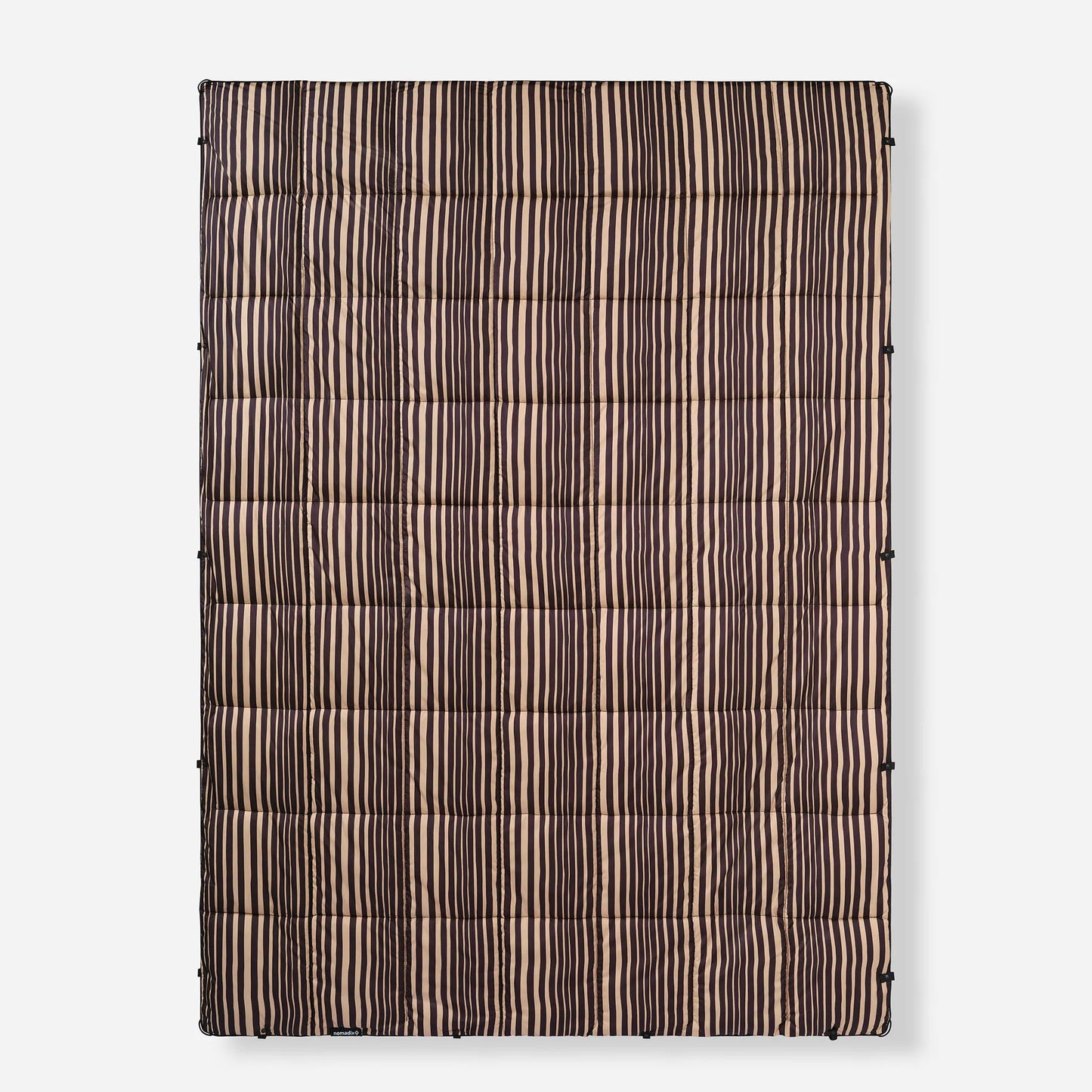 Puffer Blanket in Heritage Stripe Black and Tan | Nomadix