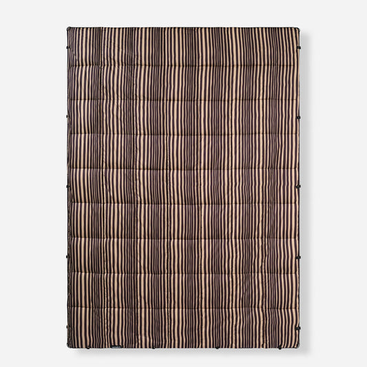 Puffer Blanket in Heritage Stripe Black and Tan | Nomadix
