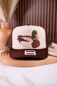 Granny’s Faux Patchwork Mallard - Otto Trucker Hat - Brown & Tan