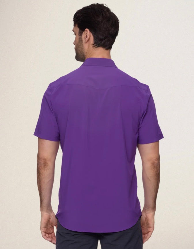 Longmont SS Performance Western Shirt in Purple