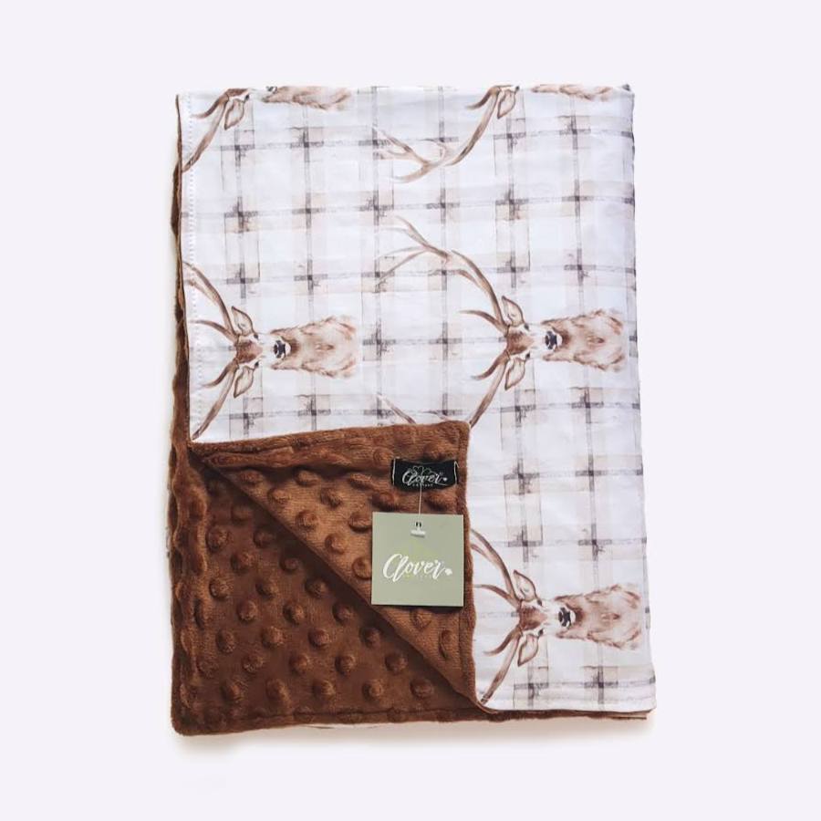 Plaid Deer Baby Blanket
