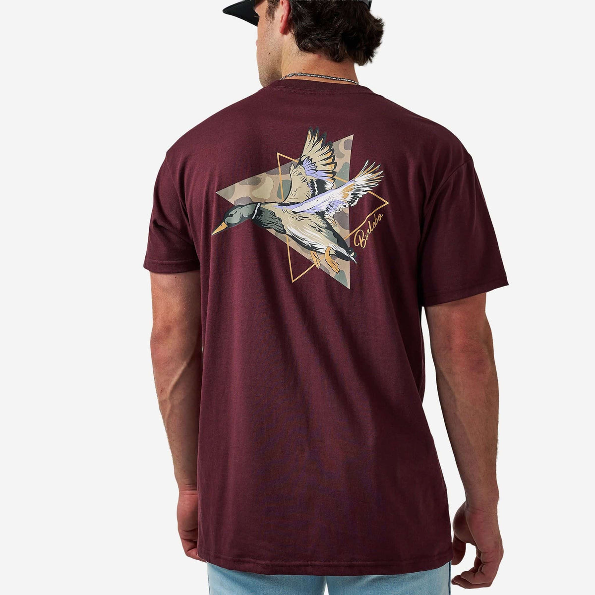 Short Sleeve Tee - Pintail Triangle Duck in Maroon