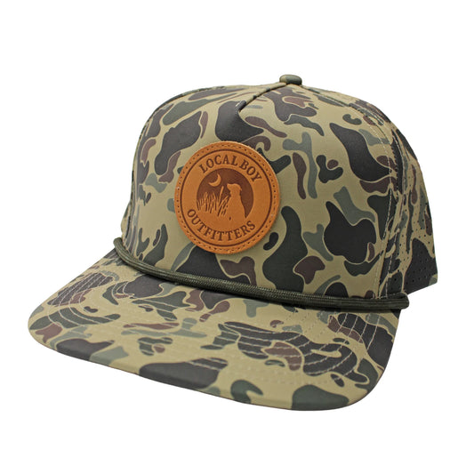 Youth Leather Patch Perforated Rope Hat