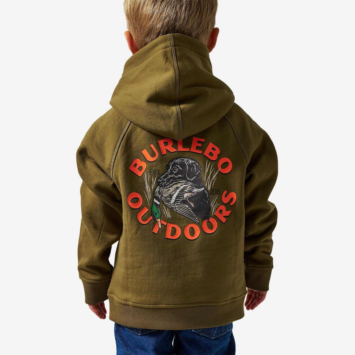 Youth Fleece Hoodie - Duck Down - Hunter Green