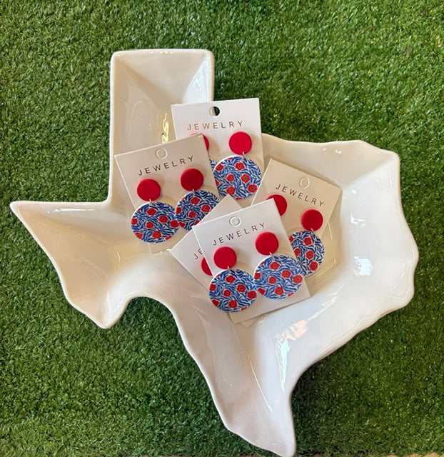 Red White & Bloom Earrings | Timber & Tweed Outfitters