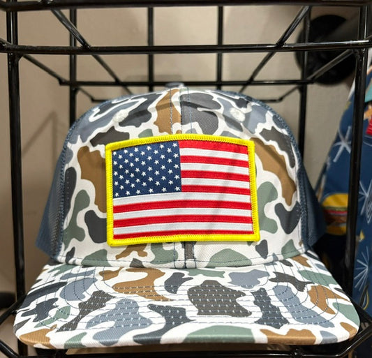 Patriotic Patch Trucker Hat in Localflage Bluff