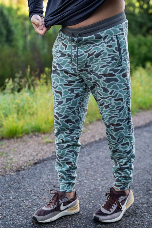 Fleece Joggers in Retro Duck Camo | Burlebo