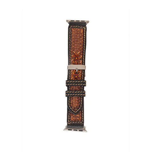 Tyler Hand-Tooled Leather Watchband | Myra
