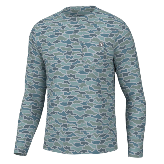 Heather Blend Crew in Cool Oak Camo | Local Boy Outfitters