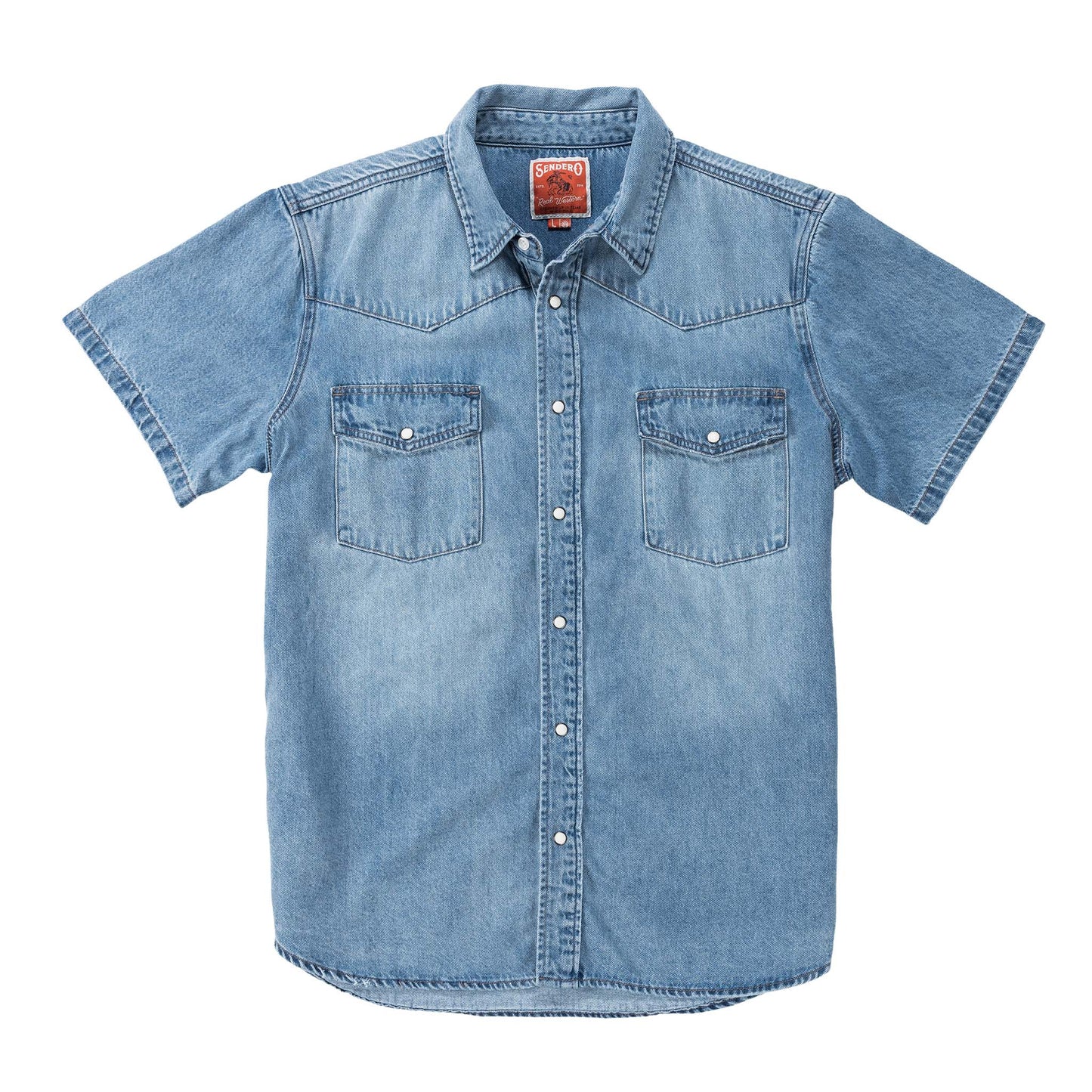 Wyatt Button Up Short Sleeve Vintage Denim | Sendero