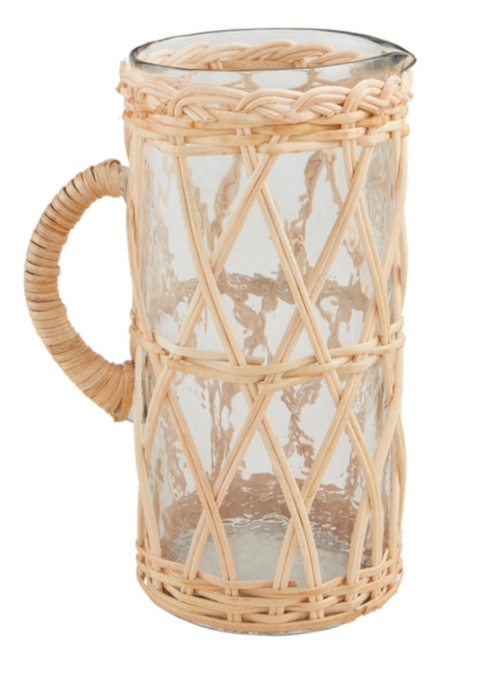 Rattan Glass Pitcher