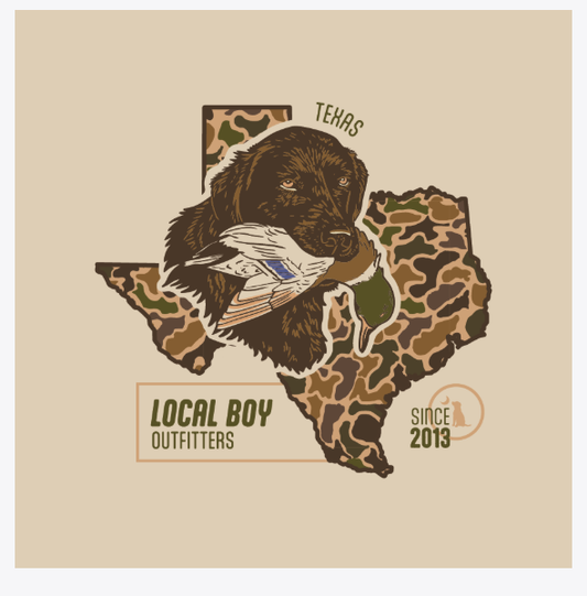 Old School Retrieve State SS Tee in Texas in Latte