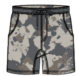 Youth Athletic Short in Platter Camo