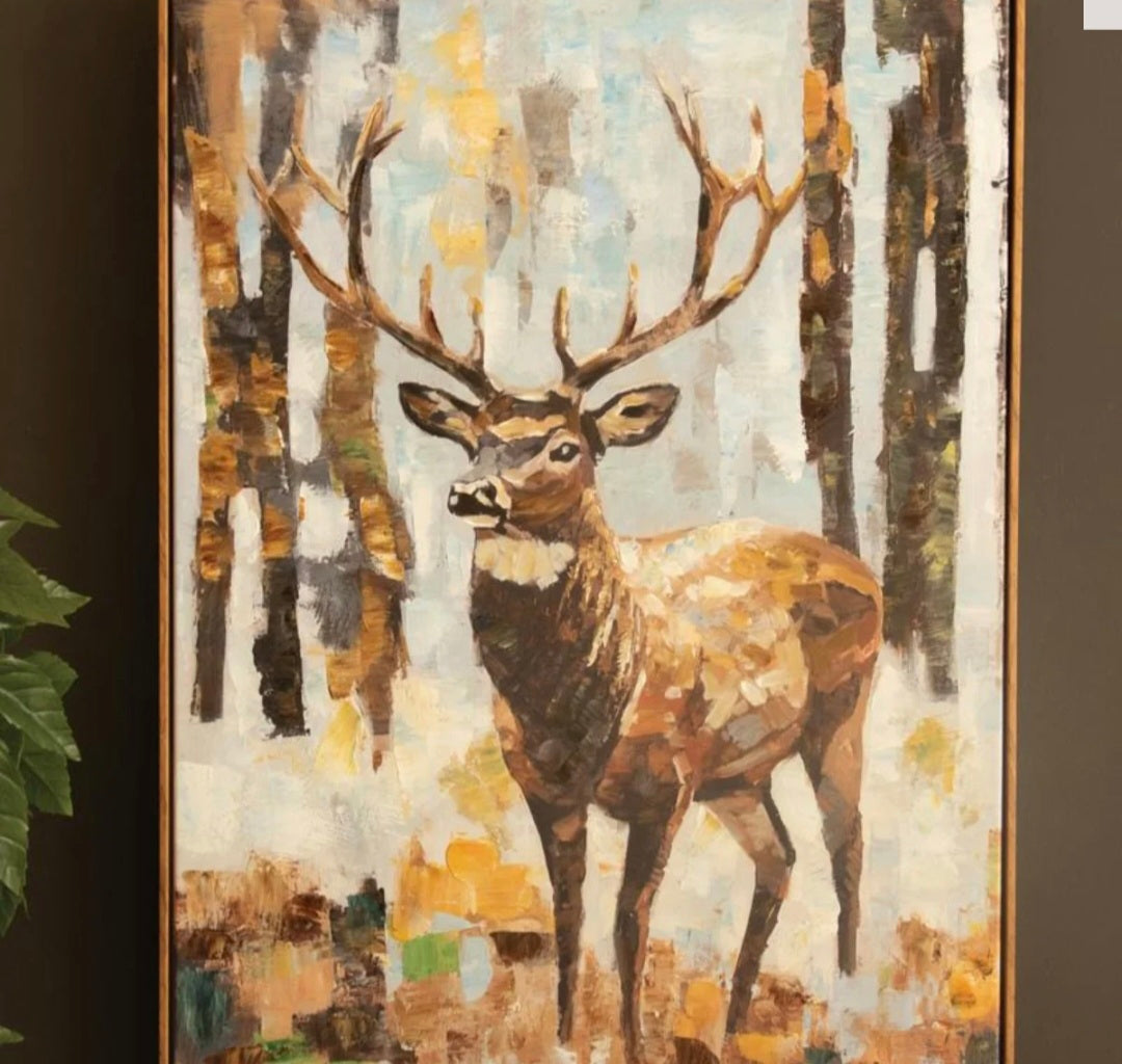 Painted Deer Framed Print