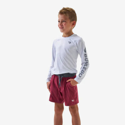 Youth Athletic Shorts in Cardinal/Topo Dessert Liner | Burlebo