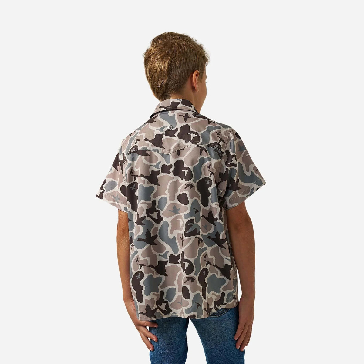 Youth Performance Western Shirt in Mallard Mayhem Camo