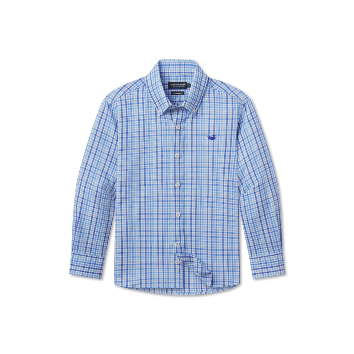 Youth Blount Performance Dress Shirt in Royal & Mint | Southern Marsh