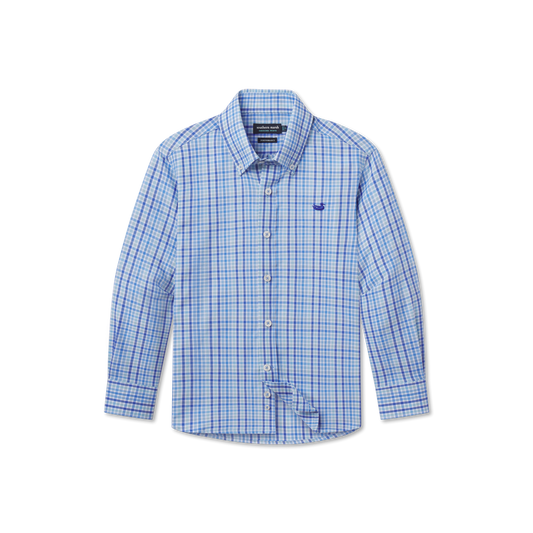 Youth Blount Performance Dress Shirt in Royal & Mint | Southern Marsh