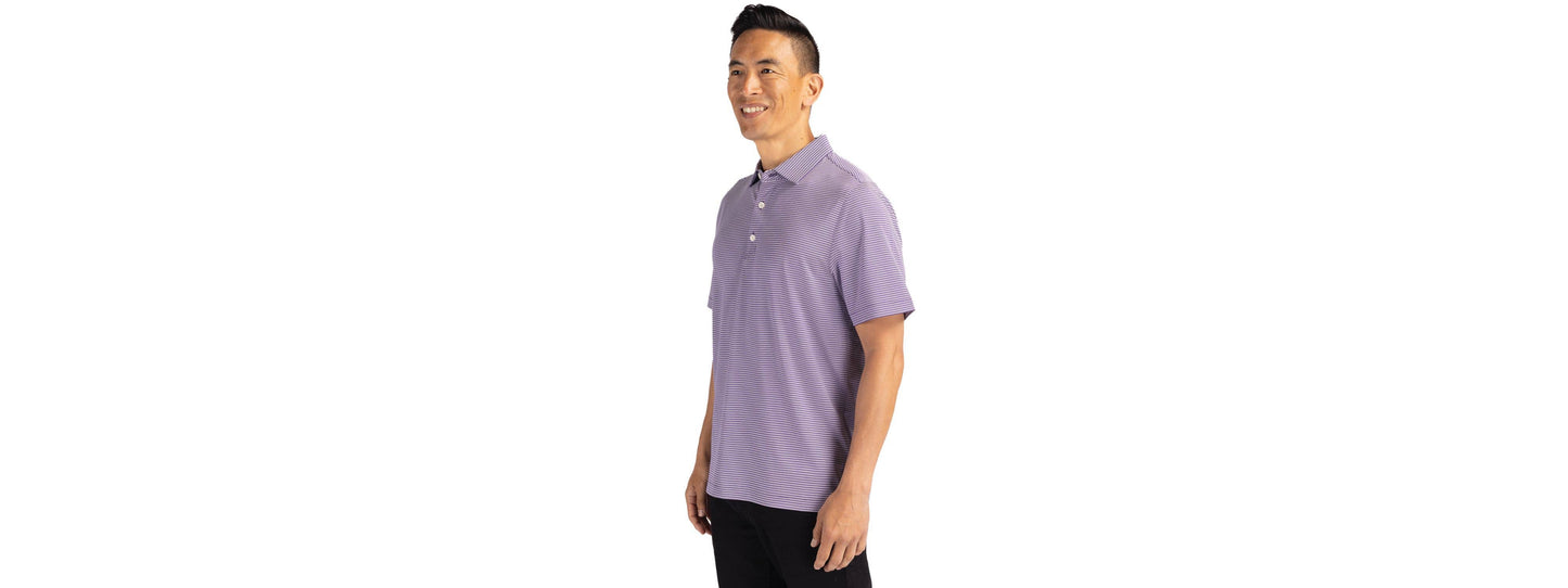 Cutter & Buck Forge Eco Double Stripe Recycled Mens Polo: College Purple/White / Large / MCK01302