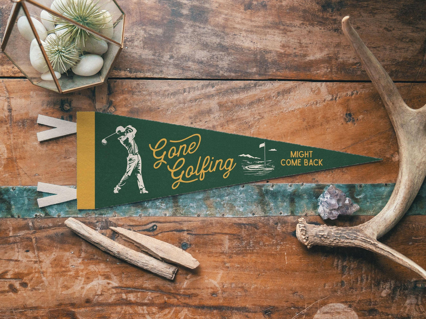 Gone Golfing Felt Pennant | Benoit's Design