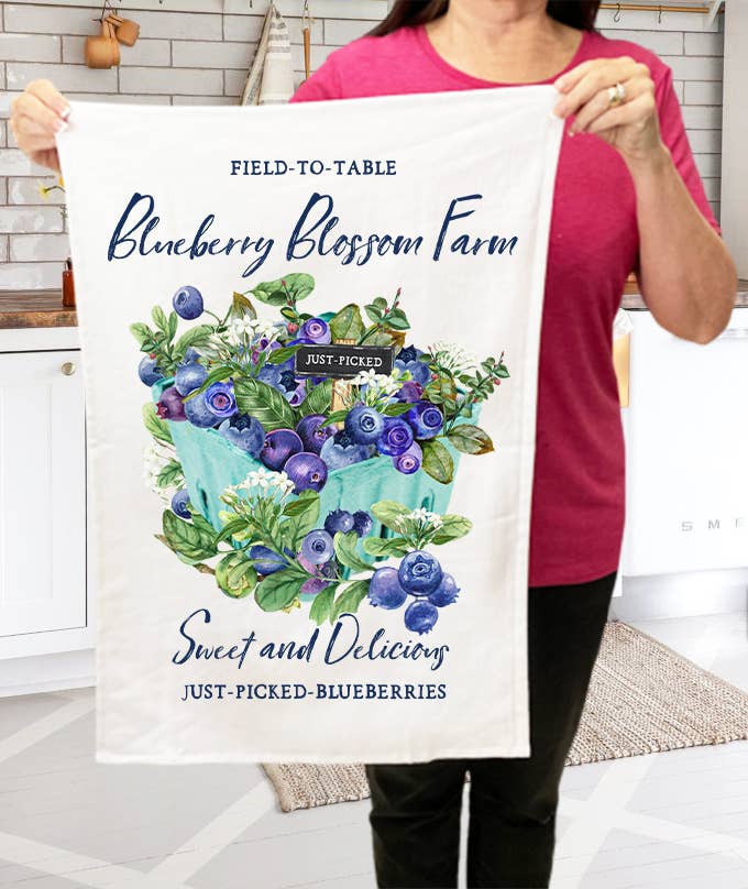 Avery Lane Gifts - Blueberry Country Farm Fruit Kitchen Terry Cloth Towels