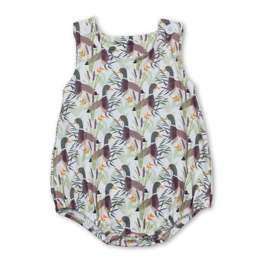 Youth Sleeveless Duck Print Romper