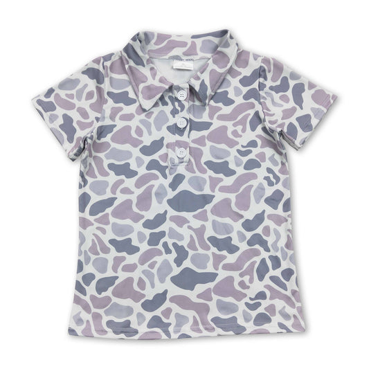 Youth Short Sleeves Camo Polo
