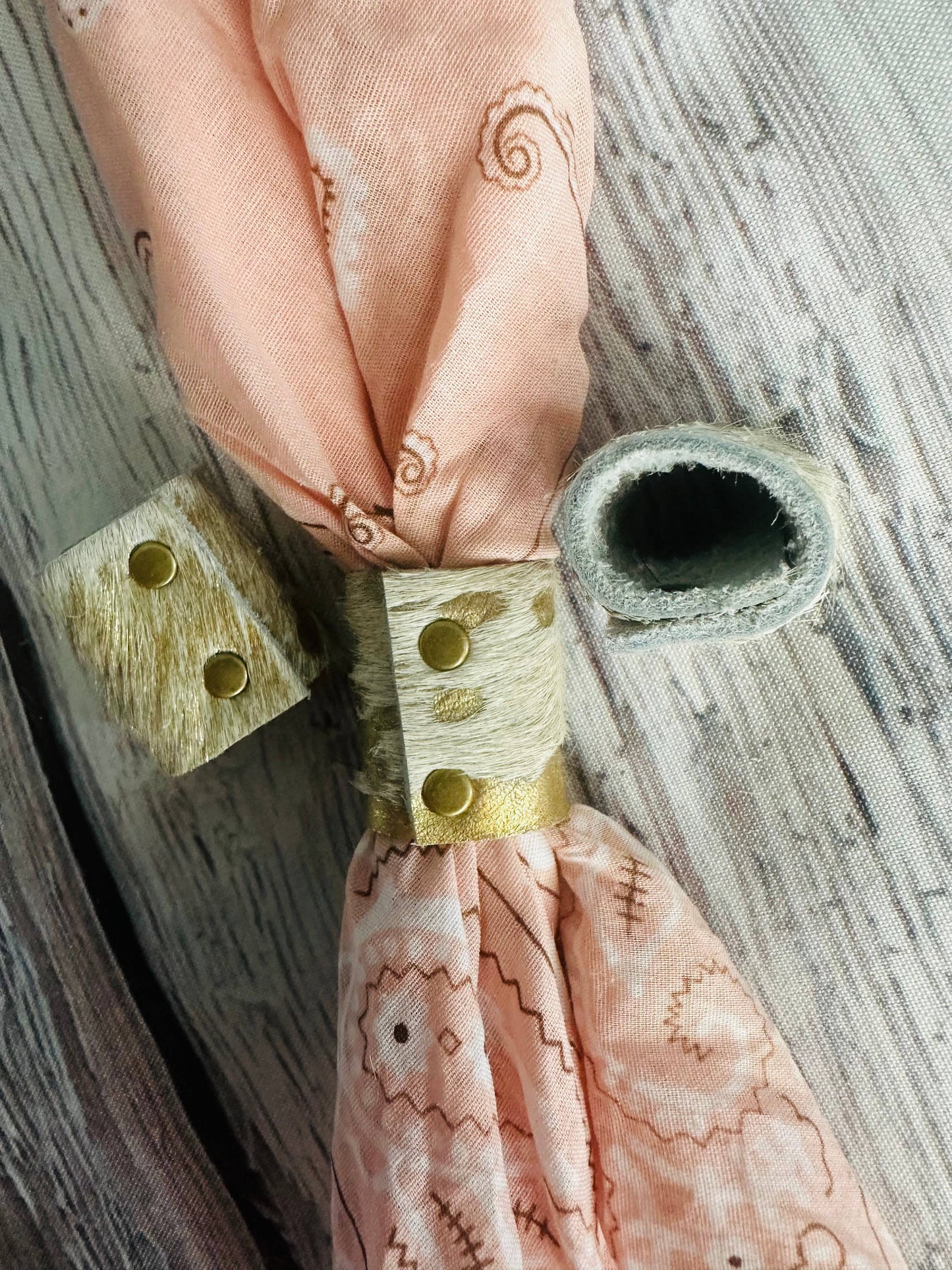 Boot Gold Metallic Cowhide Bandana Slides 