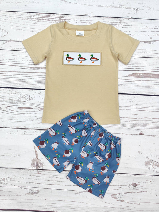 Baby Boy Duck Appliqué Top Shorts Set | Sassy Kids Palace