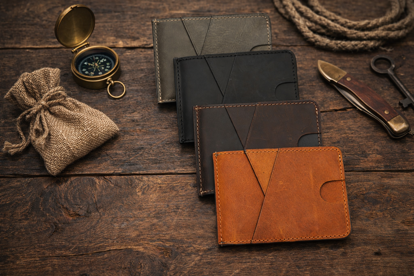 American Leather Goods - Leather Money Clip Wallet for Men, Bill Clip, Slim Wallet