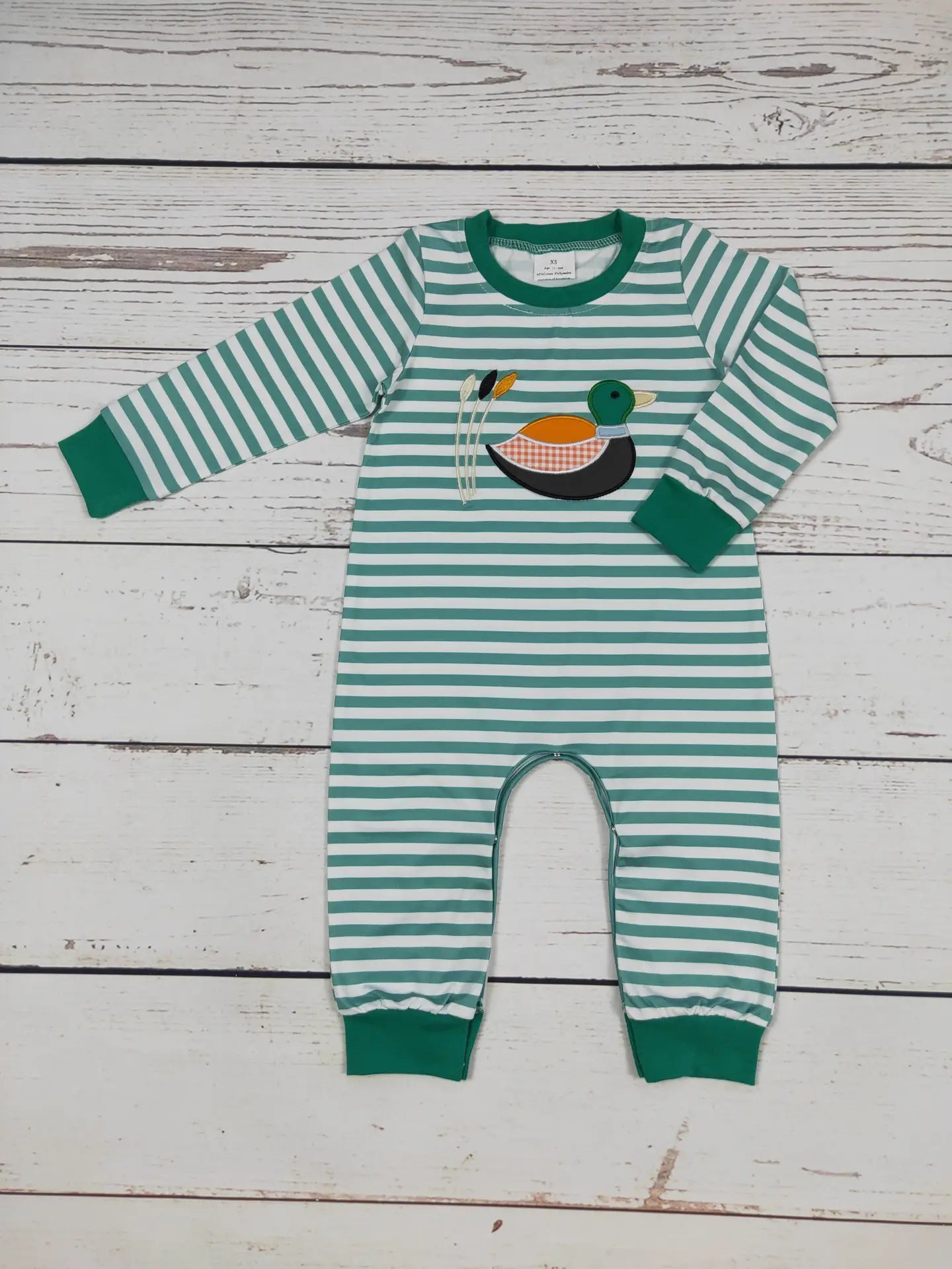 Baby Green Stripe Romper | SK