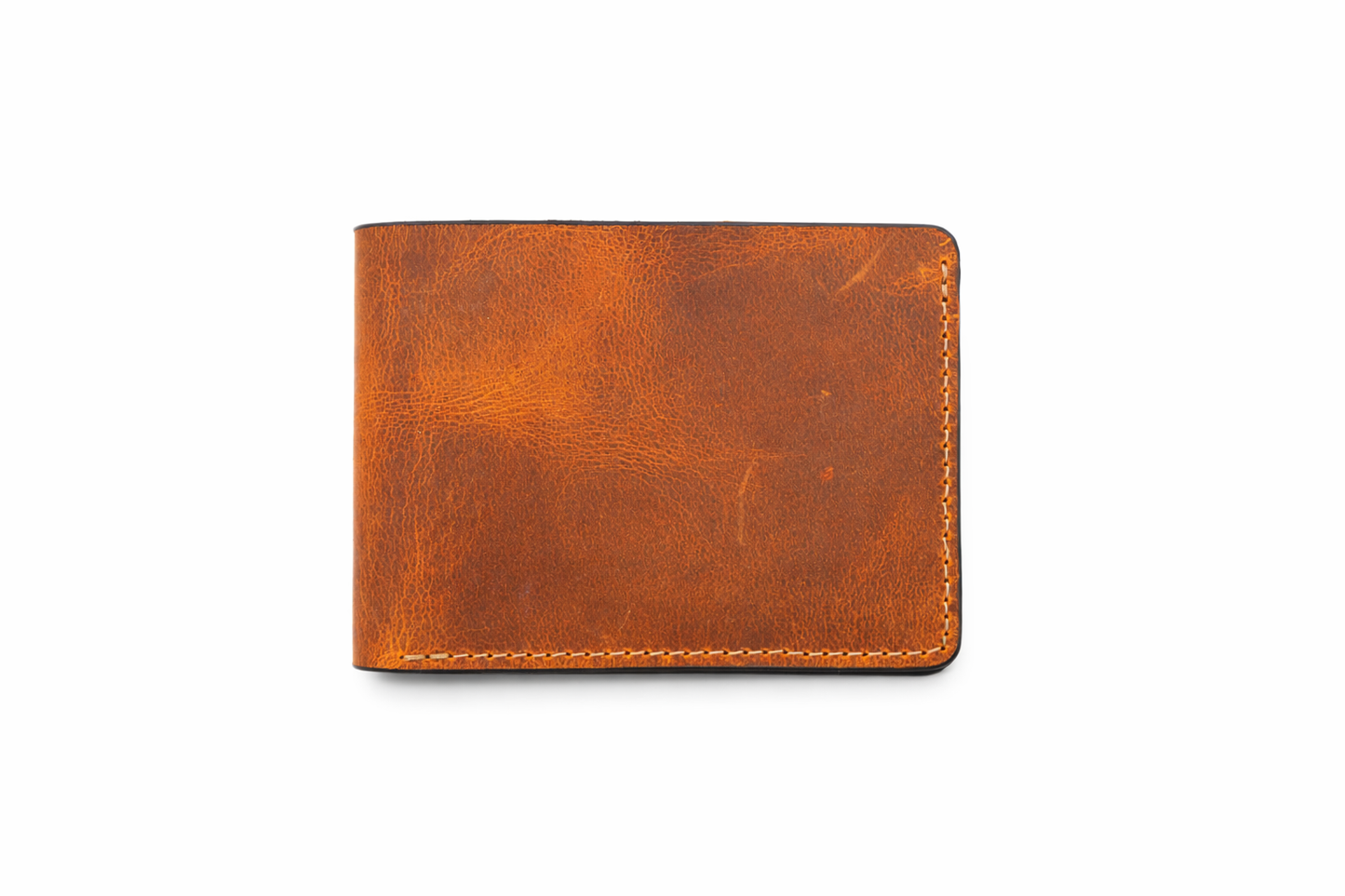 American Leather Goods - Men’s Full-Grain Crazy Leather Bifold Wallet Premium Leather