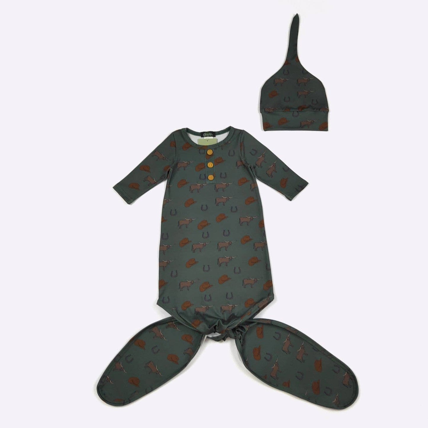 Juniper Longhorn Baby Knotted Gown
