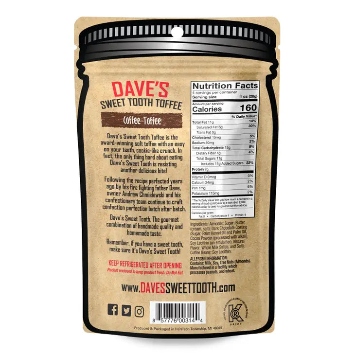 Gourmet Soft Toffee in Coffee | Dave's Sweet Tooth Toffee