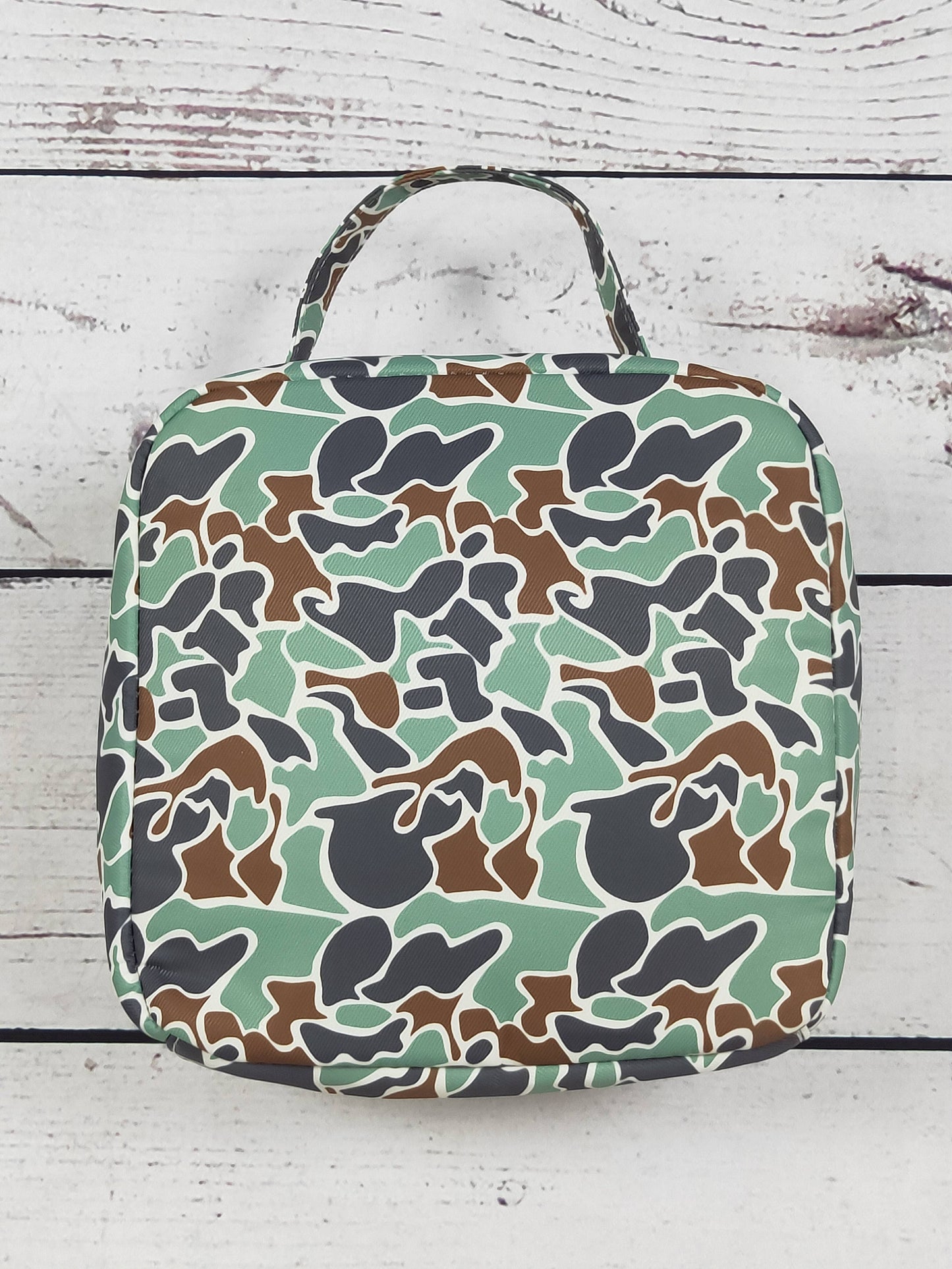 Camouflage Duck Printed Canvas Lunch Bag | Sassy Kids