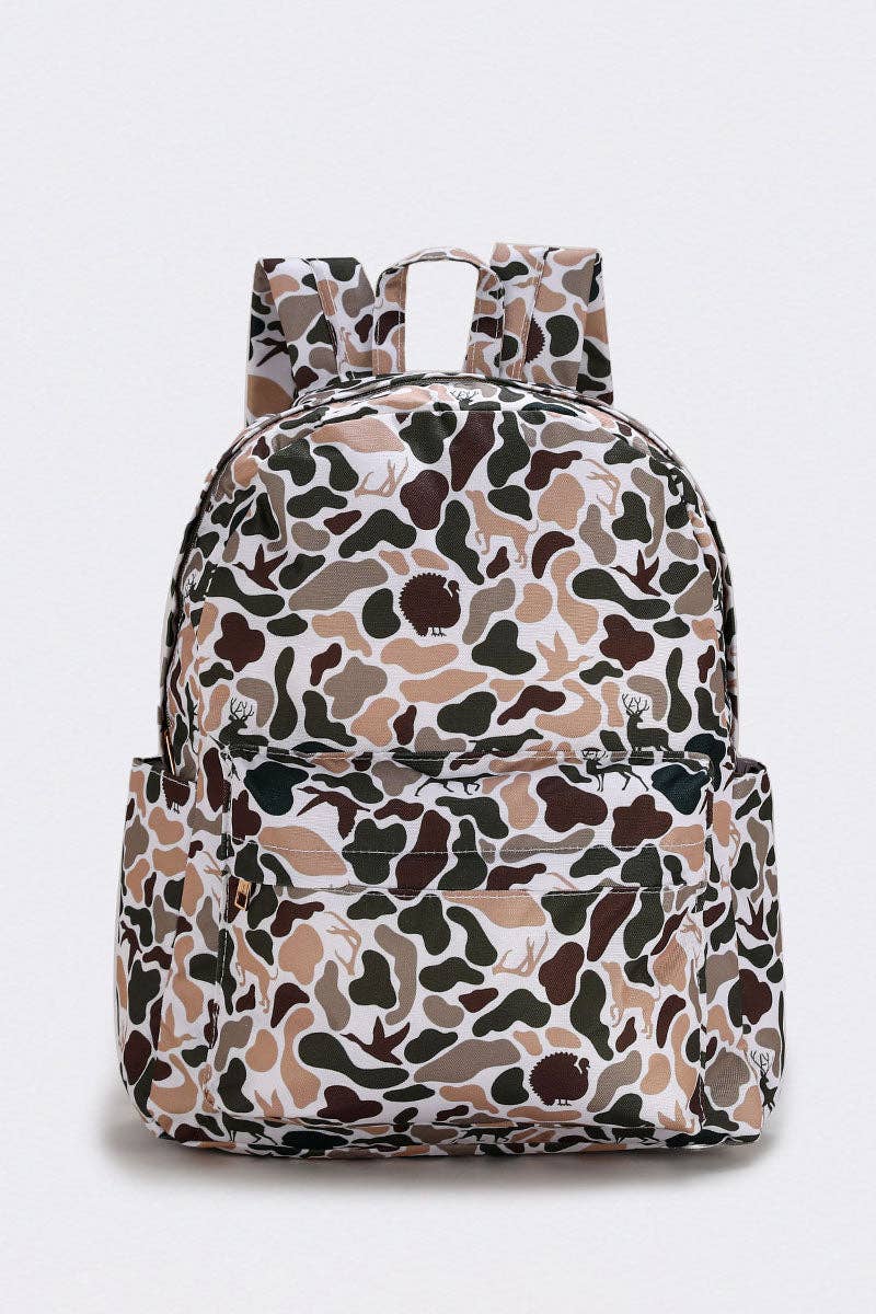Deer Hunting Print Kids Canvas Backpack