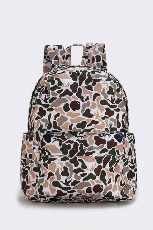 Deer Hunting Print Kids Canvas Backpack
