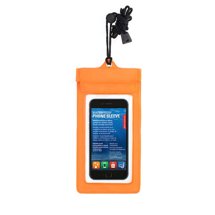 Orange Waterproof Phone Sleeve | Kikkerland Design Inc