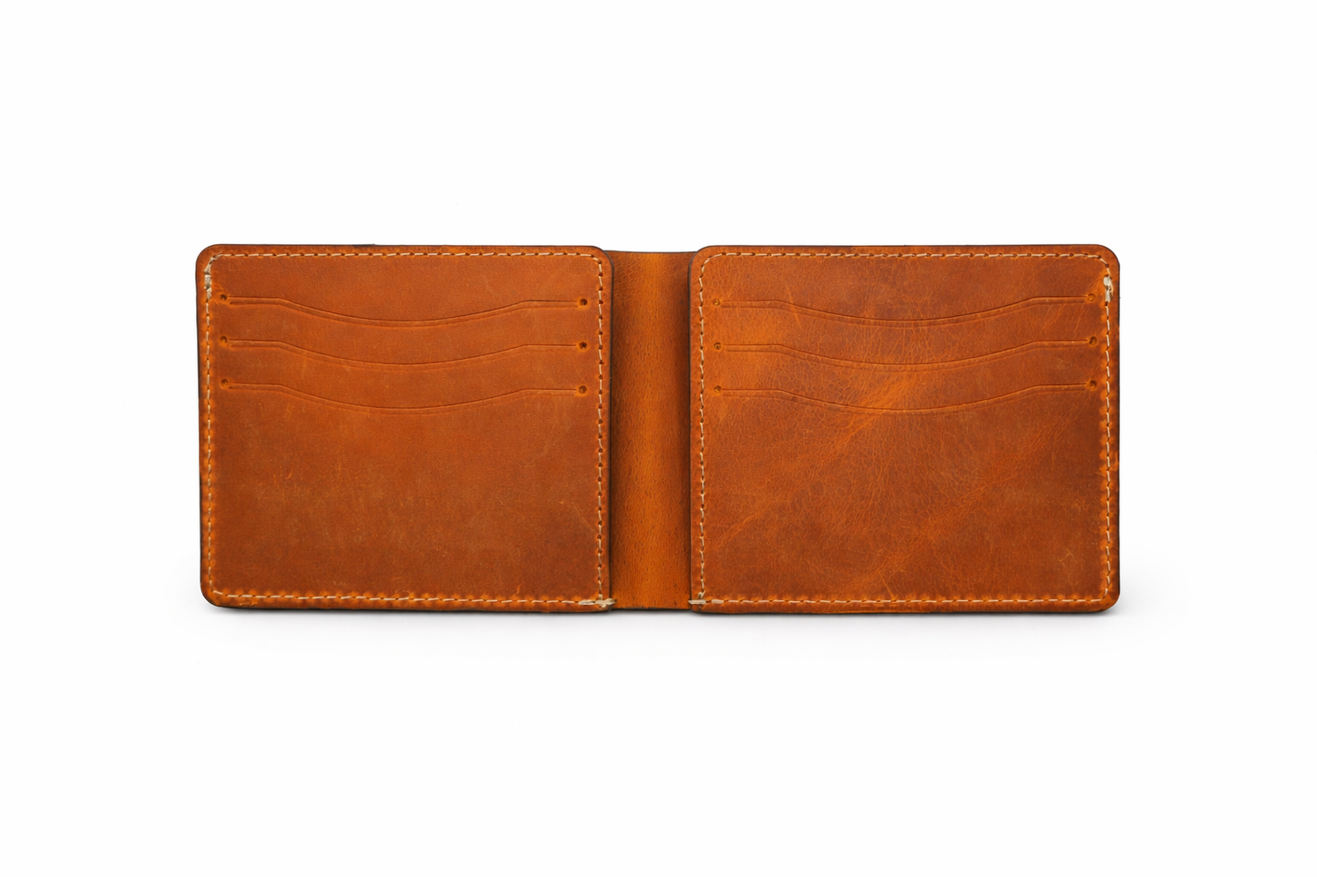 American Leather Goods - Men’s Full-Grain Crazy Leather Bifold Wallet Premium Leather