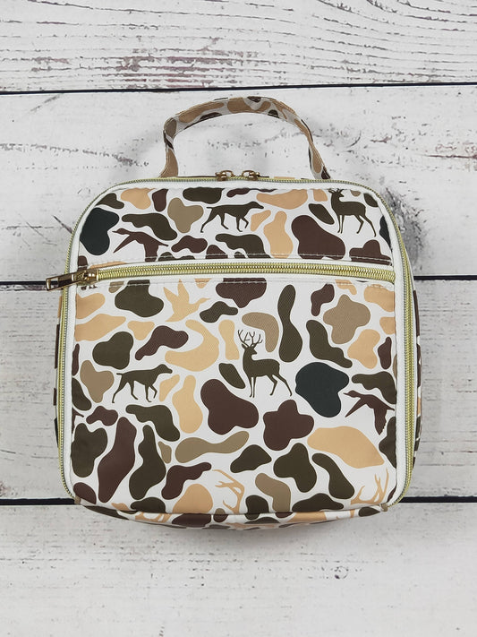 Camouflage Hunting Print Canvas Lunch Bag | Sassy Kids