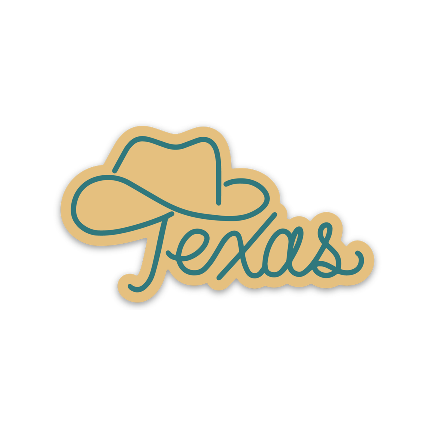 Texas cowboy hat sticker: Blue