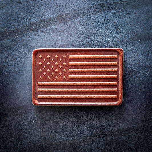 American Flag Leather Magnet Block Style