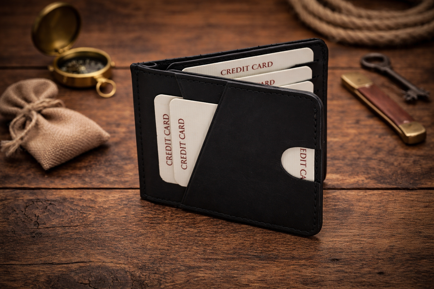American Leather Goods - Leather Money Clip Wallet for Men, Bill Clip, Slim Wallet