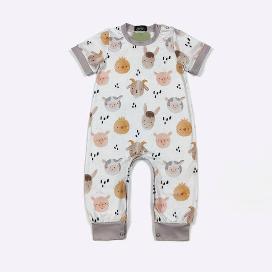 Chicks N Piglets Boy Romper | Clover Cottage