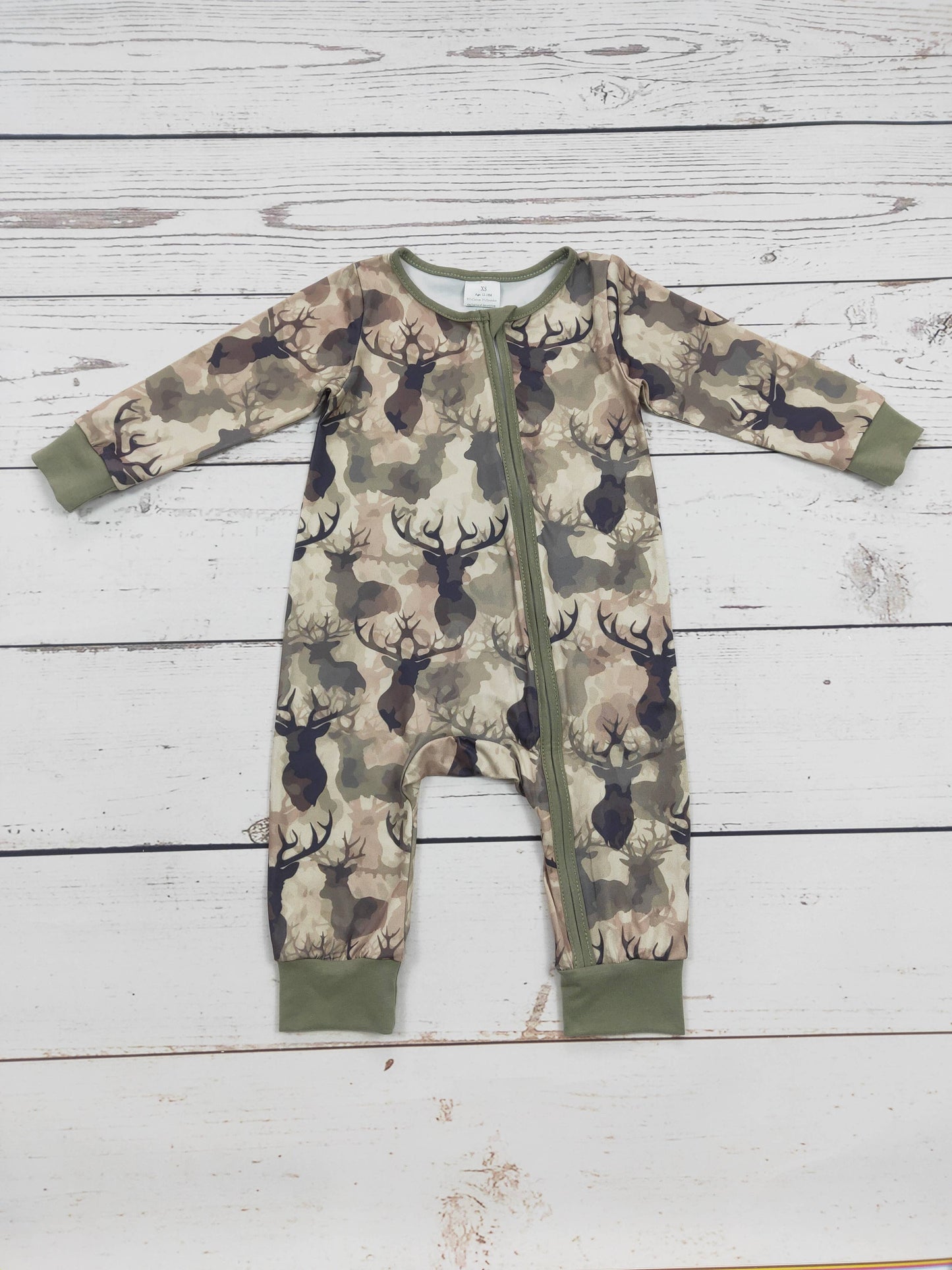 Baby Deer Print Zip Romper| SK