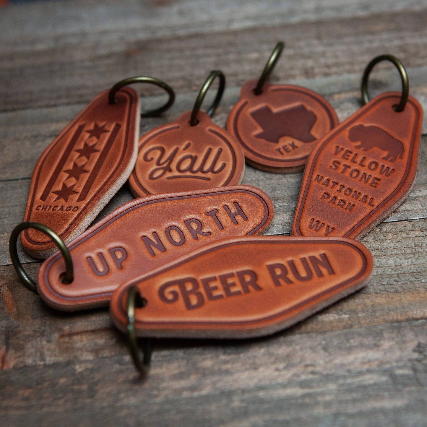 Beer Run Leather Keychain Motel Style | SL