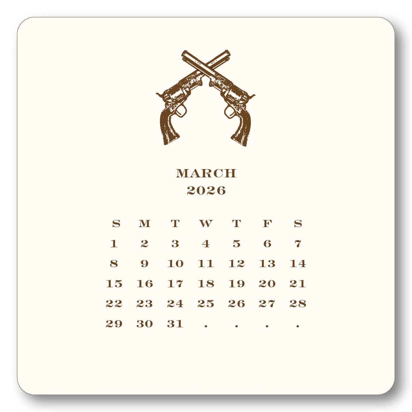 2026 Cowboy Calendar with Easel: Complete set